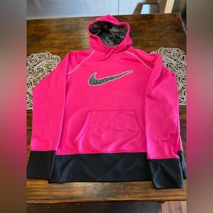 Nike Therma Fit Pink and Black Hoodie